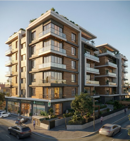 Qura Al Sham — Rawa Residence exterior at golden hour