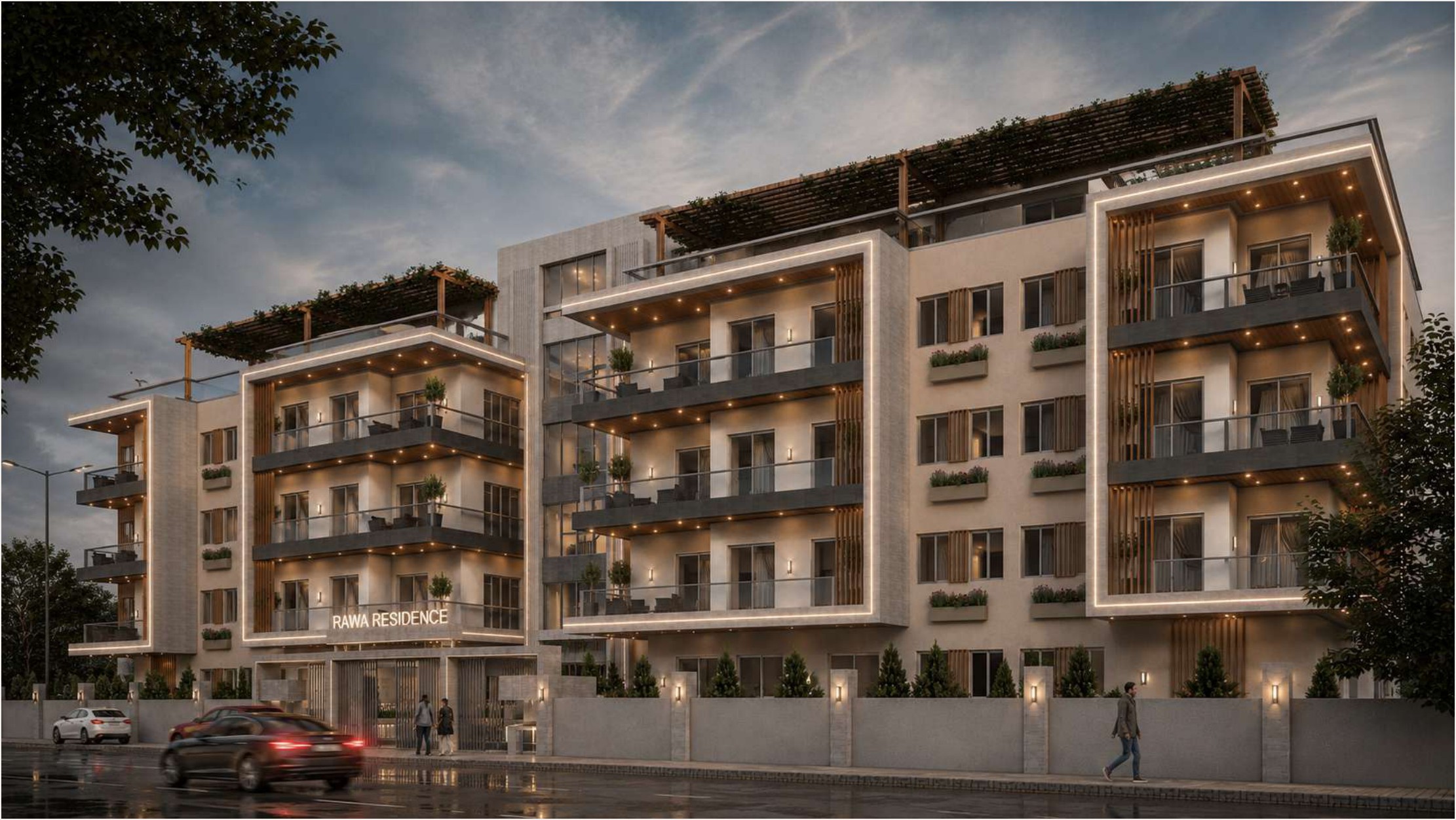 Rawa Residence at dusk