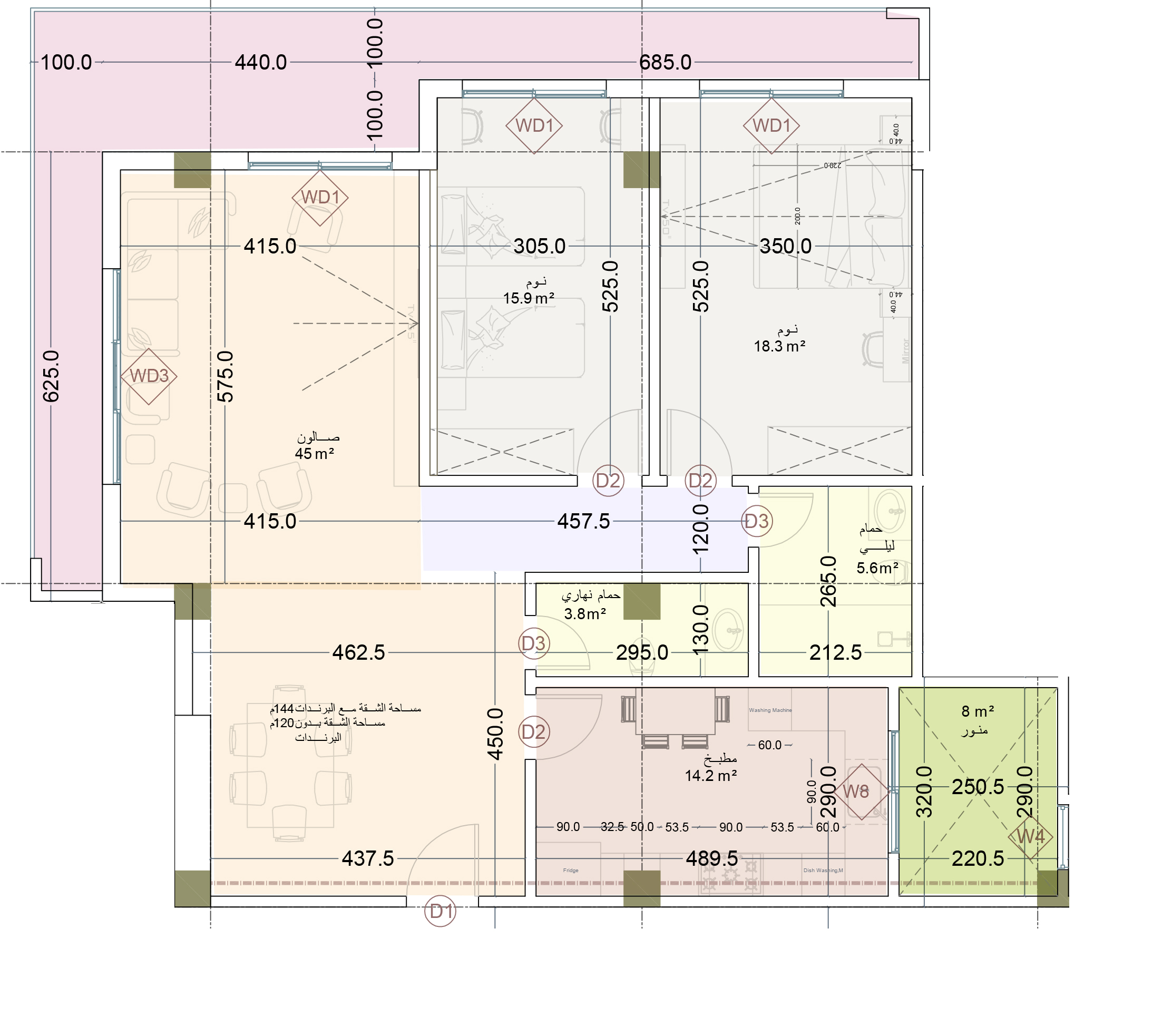 2+1 Apartment floor plan